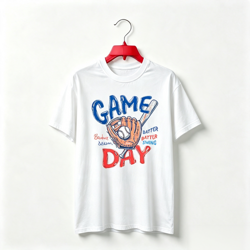 "Baseball Gameday Doodle Baseball Sports Mom Shirt Game Day Tee" TEE