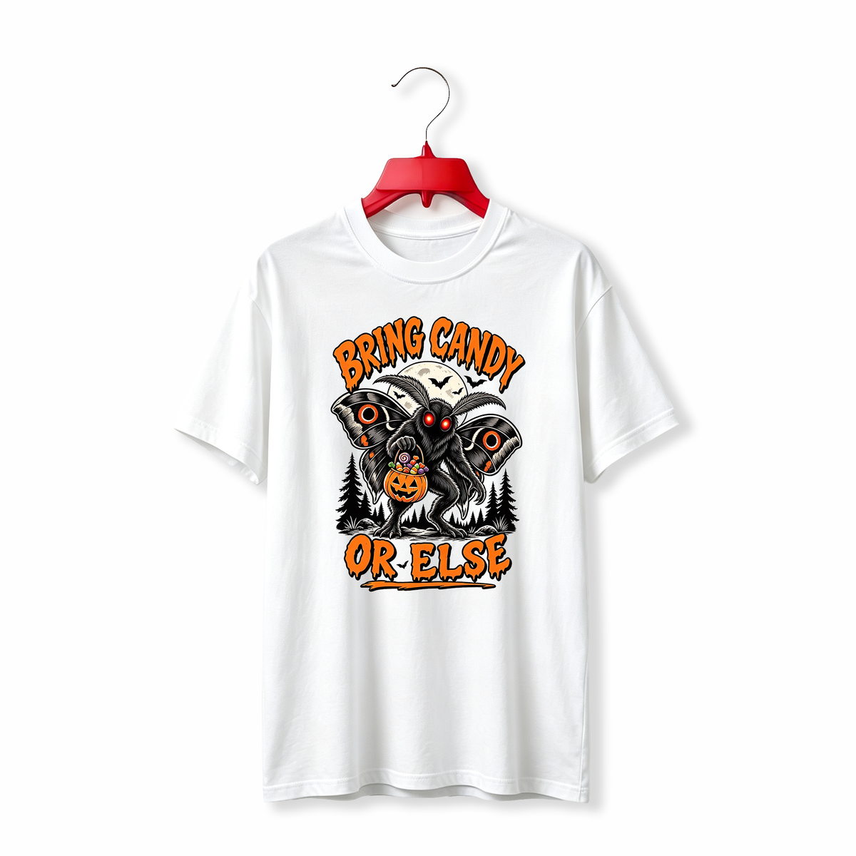 "Bring Candy or Else Mothman Funny Halloween" TEE