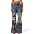 "Cactus Cowboy Hat Boot Lasso Desert" FLARE JEANS