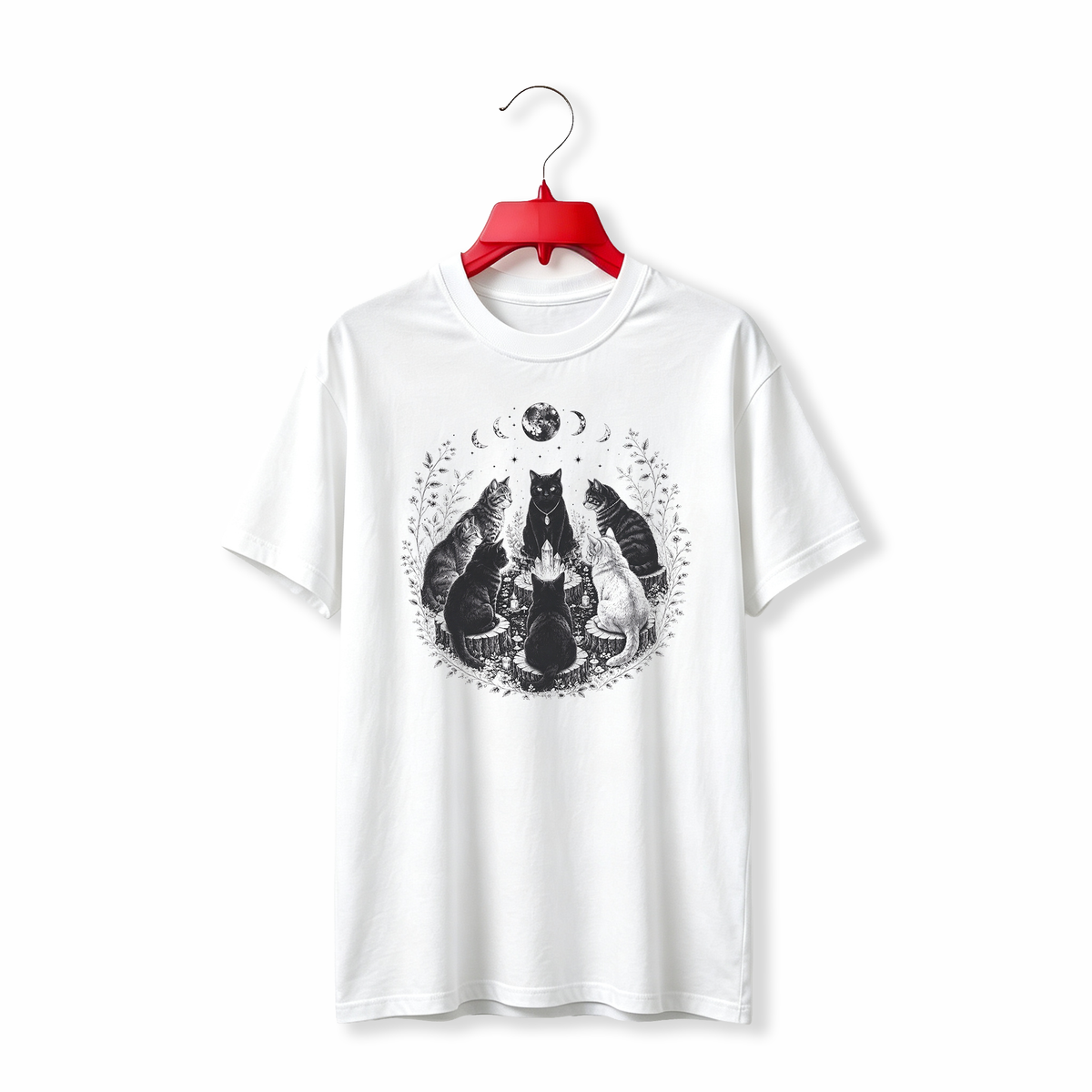 "Cat Coven Mystical Black Cat Witchy Moon" TEE