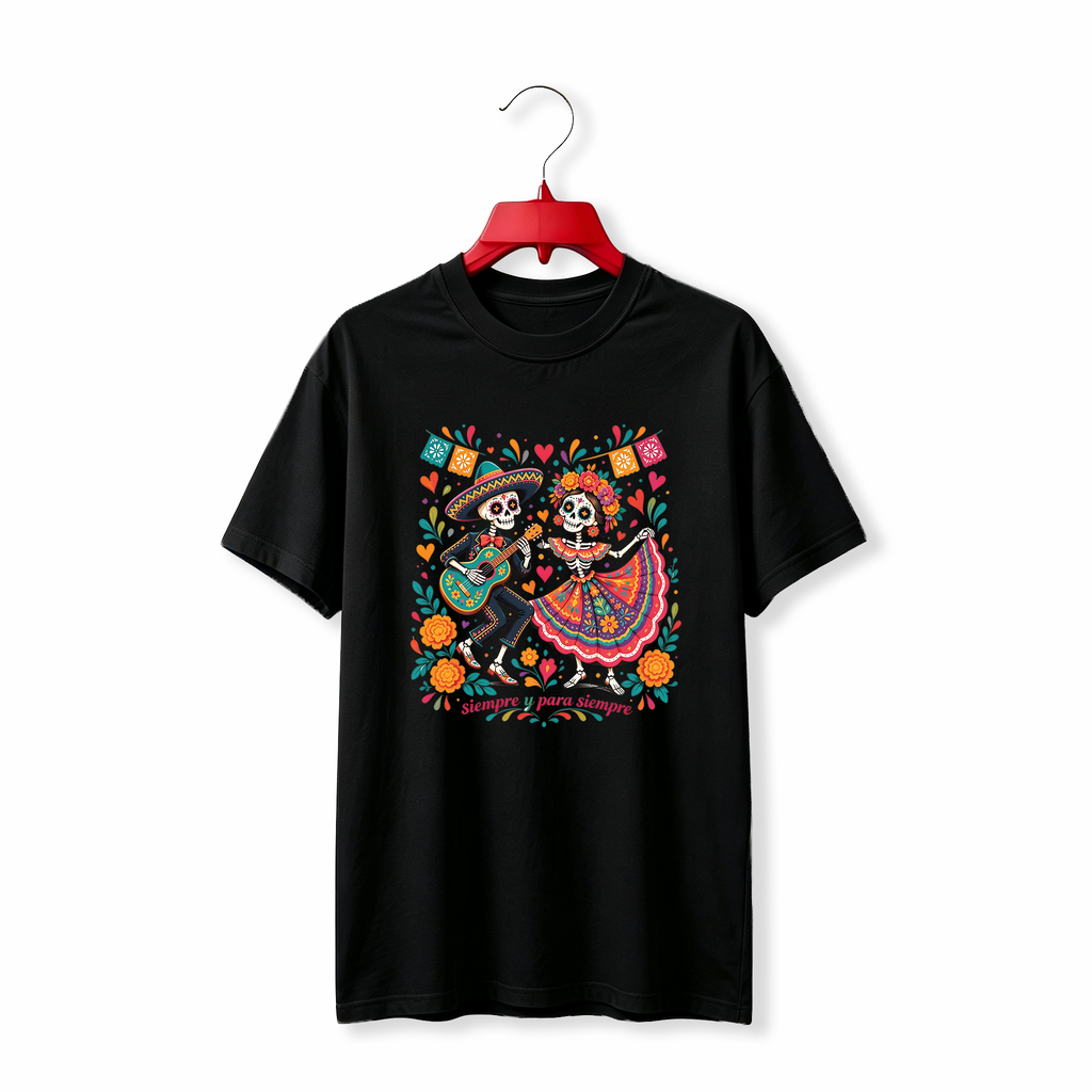 "Dancing Skeleton Mexican Day of the Dead" TEE