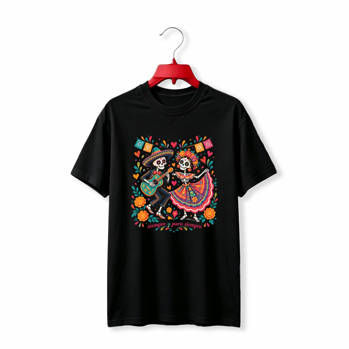 "Dancing Skeleton Mexican Day of the Dead" TEE