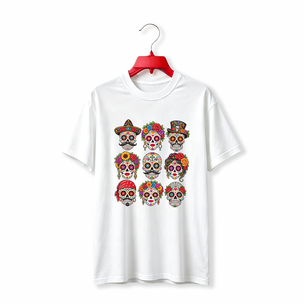 "Day Of The Dead Sugar Skulls" TEE