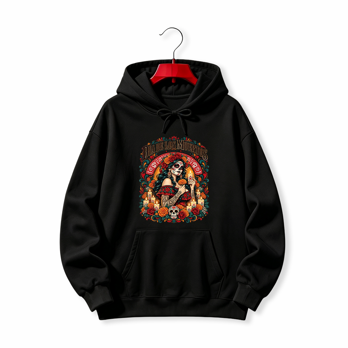 "Day of the Dead La Catrina Sugar Skull" HOODIE