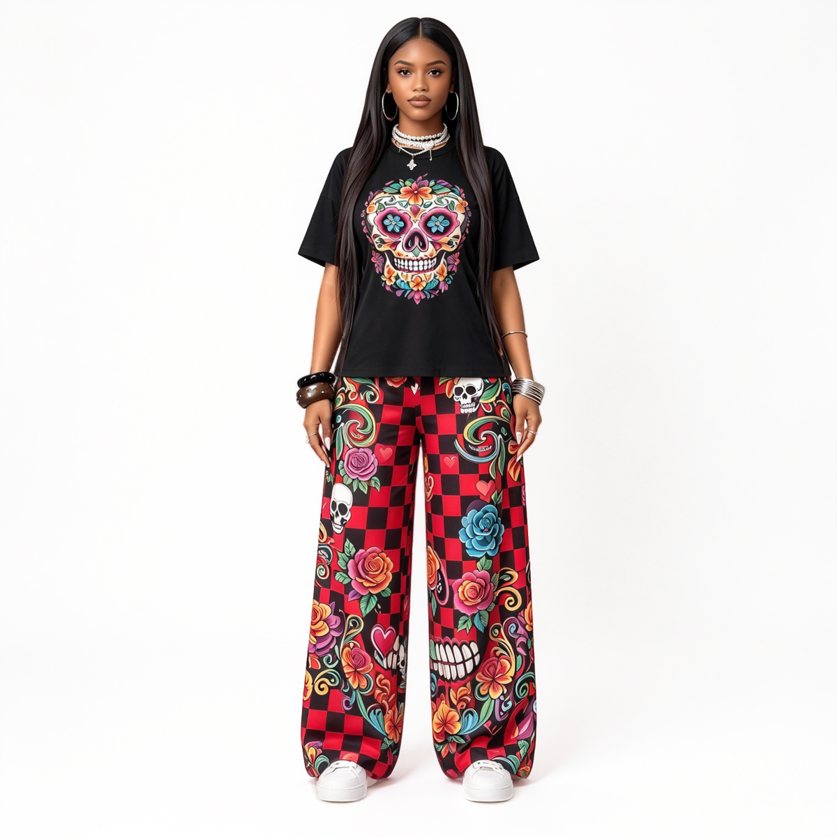 "Day of the Dead Skull Floral" SET