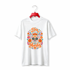 "Dia de Muertos Sugar Skull Marigold Floral" TEE