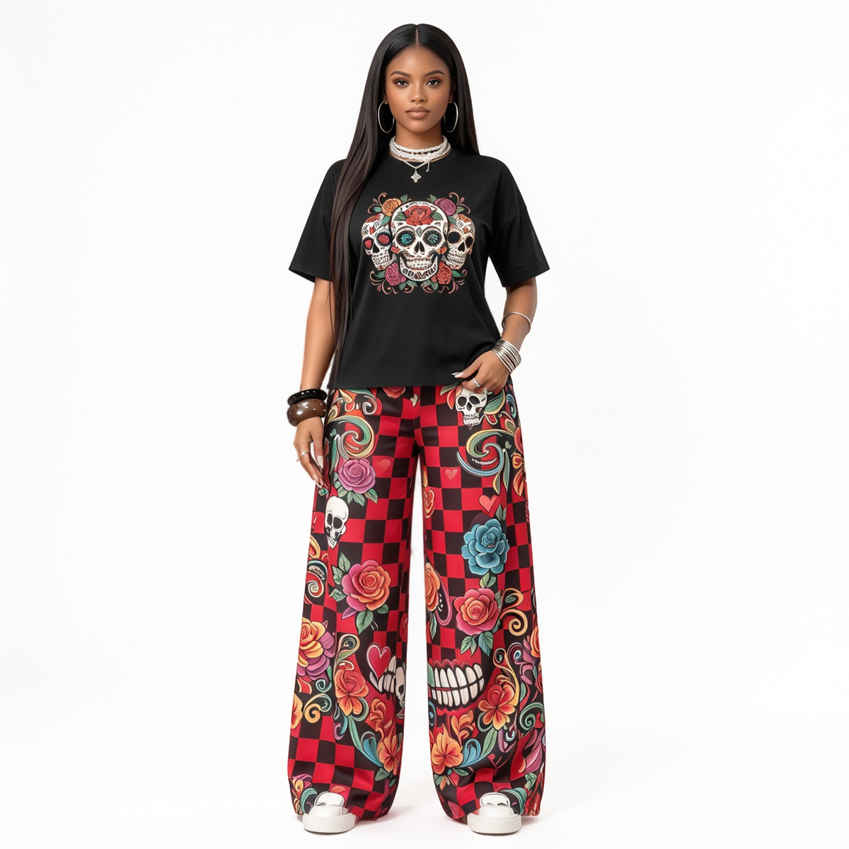 "Día de los Muertos Skull Florals" SET