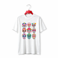 "Dia de los Muertos Sugar Skull Floral Calavera" TEE
