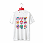 "Dia de los Muertos Sugar Skull Floral Calavera" TEE