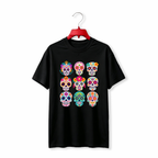 "Dia de los Muertos Sugar Skull Floral Calavera" TEE