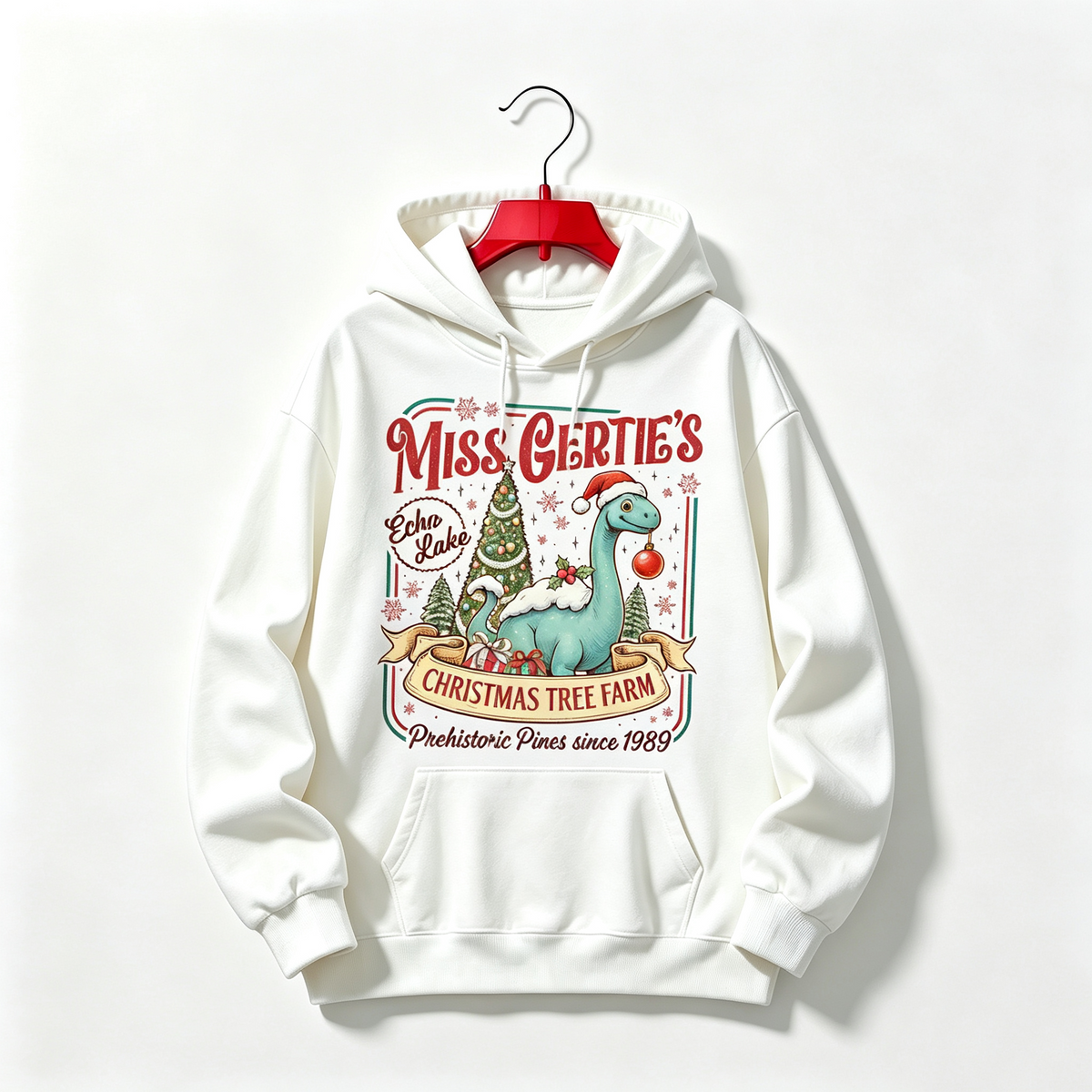 "Dinosaur Christmas Tree Farm1" HOODIE