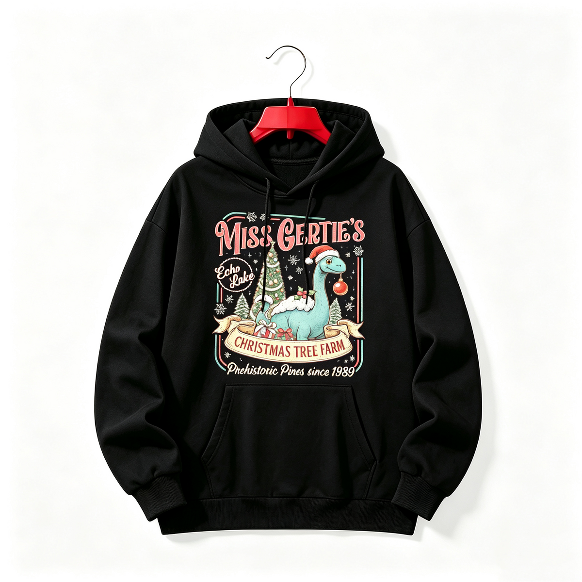 "Dinosaur Christmas Tree Farm1" HOODIE
