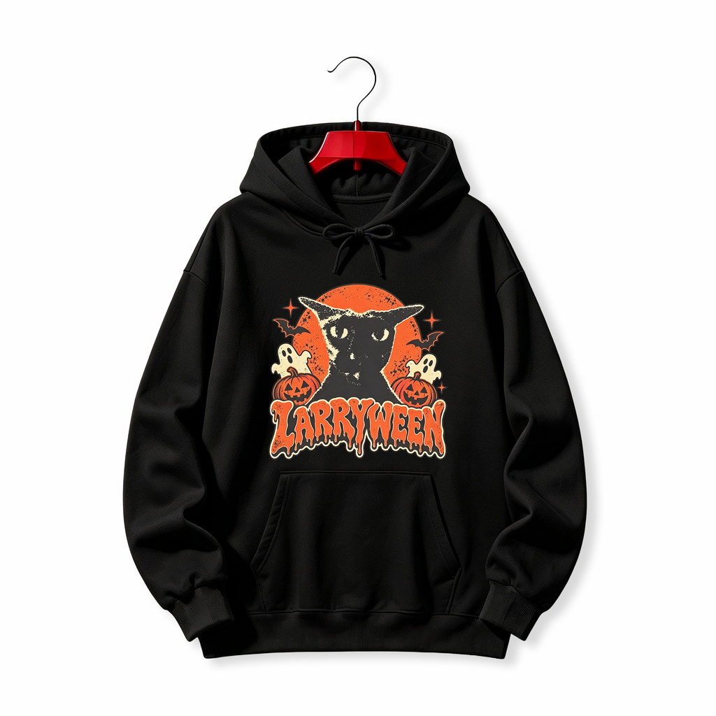 "Evil Larry Larryween black cat Halloween" HOODIE