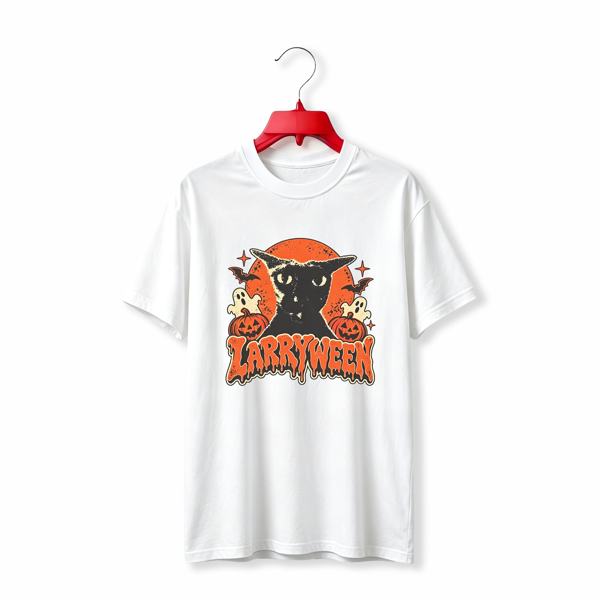 "Evil Larry Larryween black cat Halloween" TEE