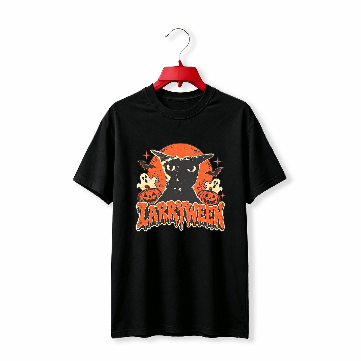 "Evil Larry Larryween black cat Halloween" TEE