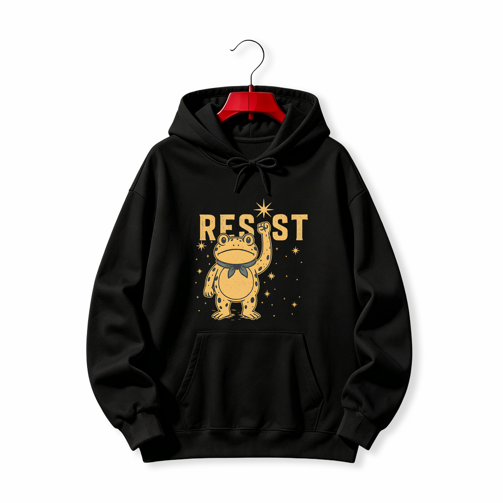 "FROG RESIST POLITICAL FUNNY MEME" HOODIE