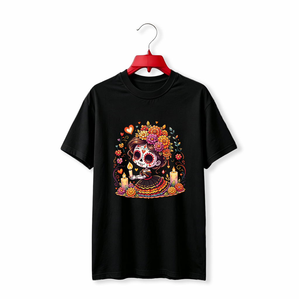 "Floral Sugar Skull" TEE