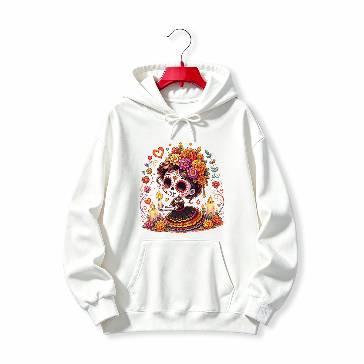 "Floral Sugar Skull" HOODIE
