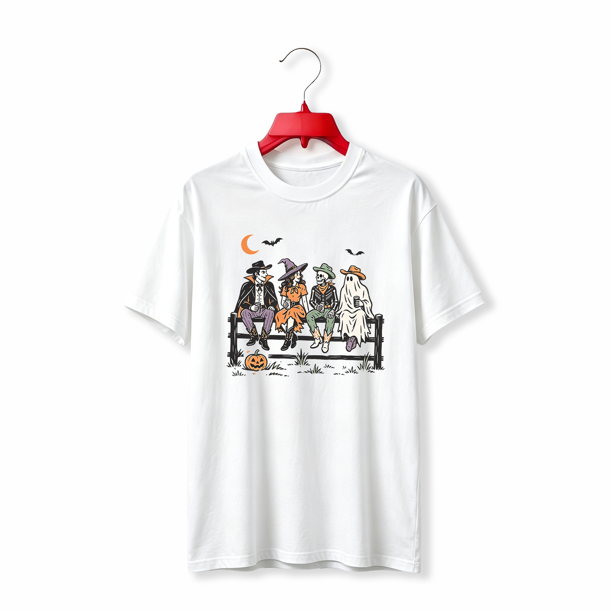 "Howdy Halloween Western Halloween Skeleton Cowboy Cute Ghost" TEE