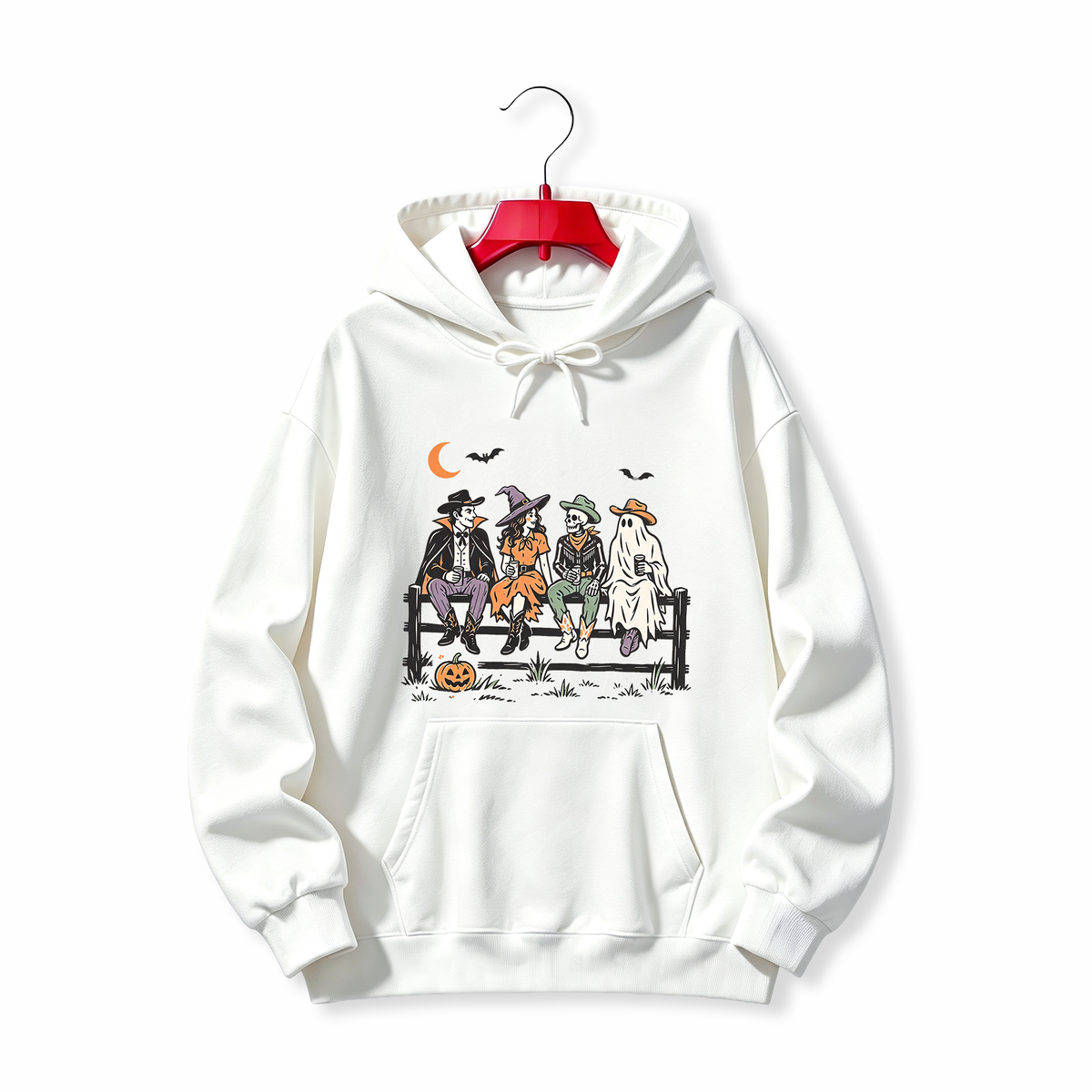 "Howdy Halloween Western Halloween Skeleton Cowboy Cute Ghost" HOODIE