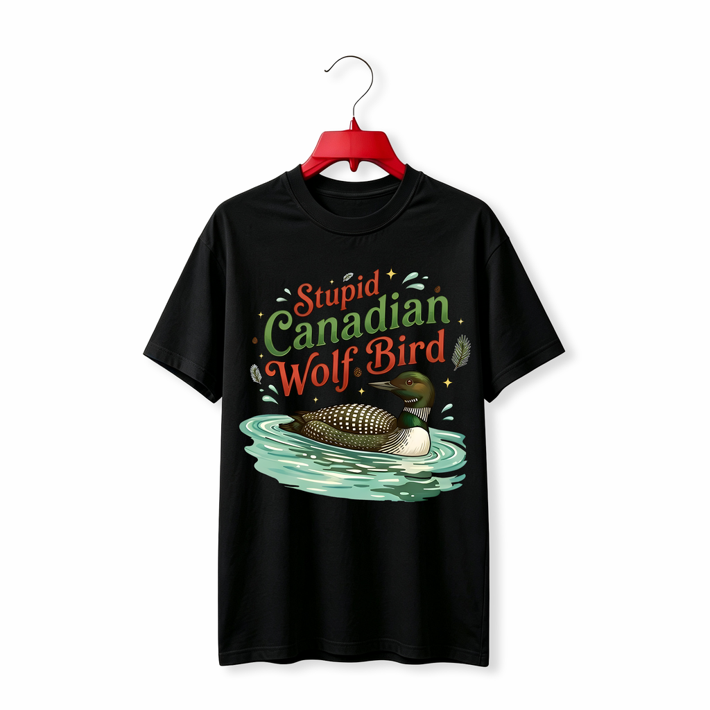 "STUPID CANADIAN WOLF BIRD HOLLANOV" TEE